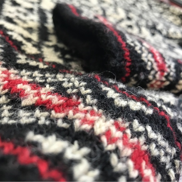 Vintage LL Bean Nordic Fair Isle Cardigan Sweater Silver Buttons Large Made USA - Picture 12 of 14